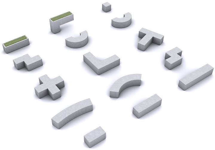 Скамья бетонная Tetris C