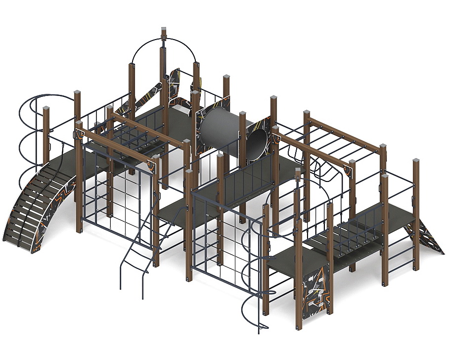 СПОРТ (Техно-оранжевый) детский игровой комплекс ДИК 2.06.01-02 (Н=1200)