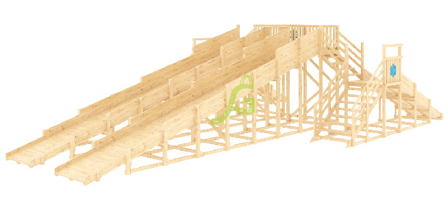 Зимняя горка IgraGrad Snow Fox, 4 ската, без окраски