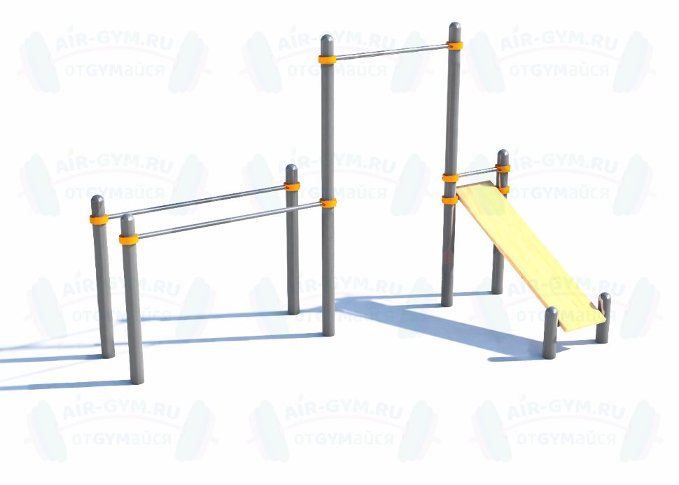 Турник, брусья, скамья для пресса (модерн.) СВС-42-М