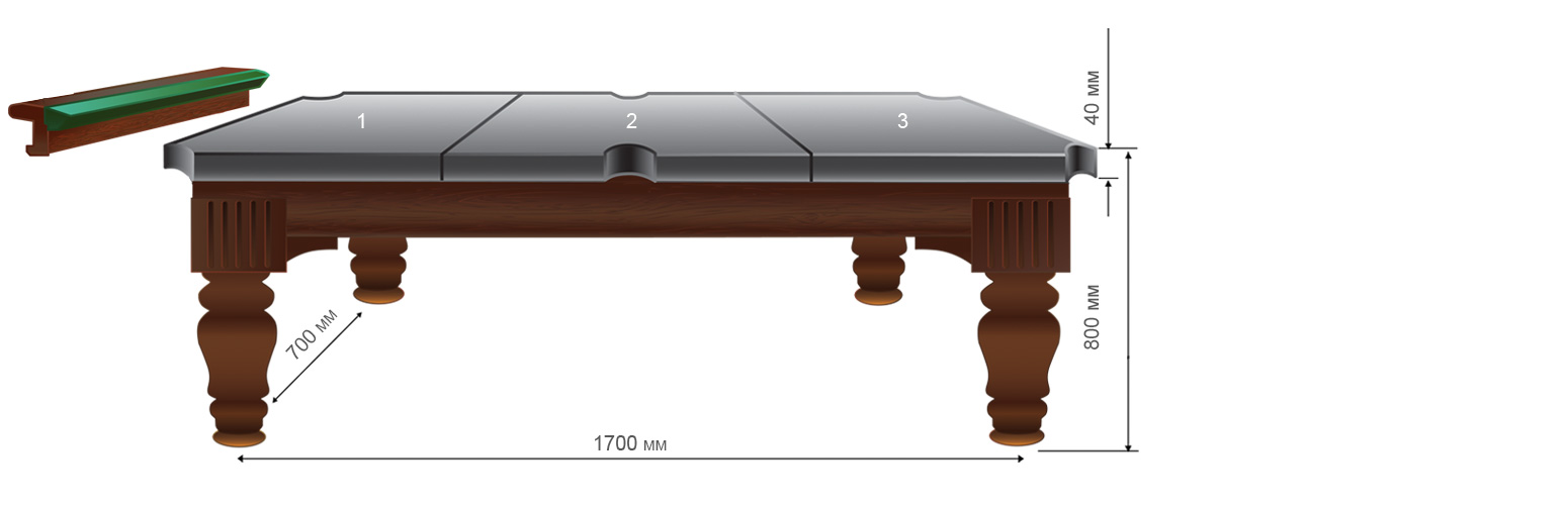 Бильярдный стол ДОМАШНИЙ ЛЮКС II 7 футов Super Stonе