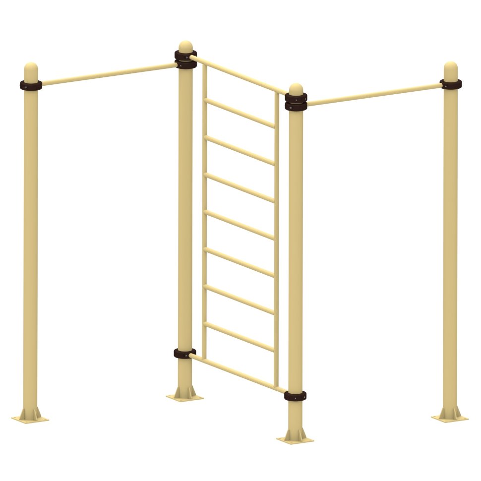 Трехсекционный комплекс турник + шведская стенка (змейка) Air-Gym YSK30