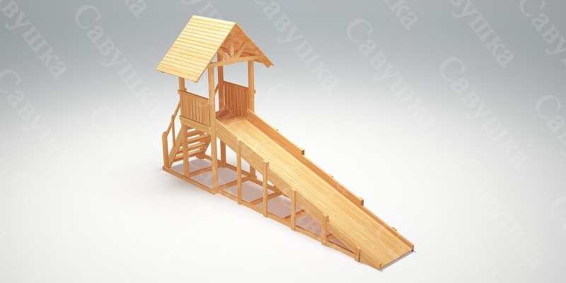 Зимняя деревянная игровая горка Савушка "Зима wood" - 5