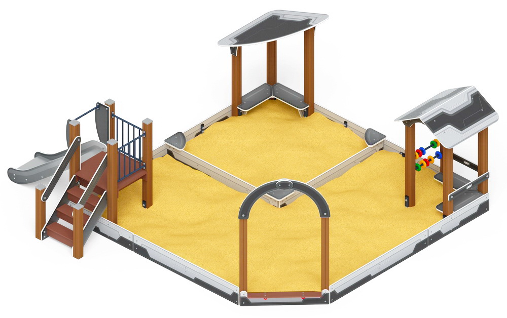 Песочный дворик с горкой (H=750) (Техно) ИО 6.01.05-04