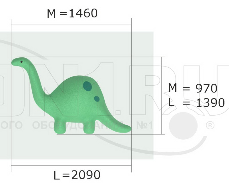 Резиновая фигура ZION Диплодок (для парков и детских площадок)