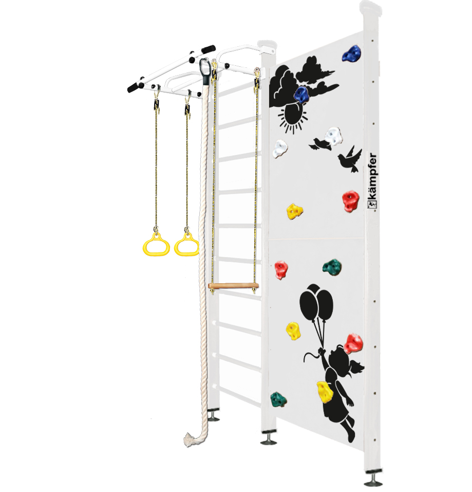 Шведская стенка Kampfer Jungle Ceiling Girl (№6 Жемчужный Высота 3 м белый турник)