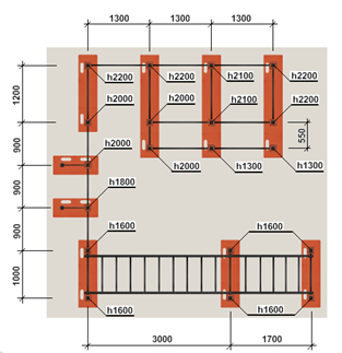 W-1.1. Большой каскад турников с рукоходом мобильный