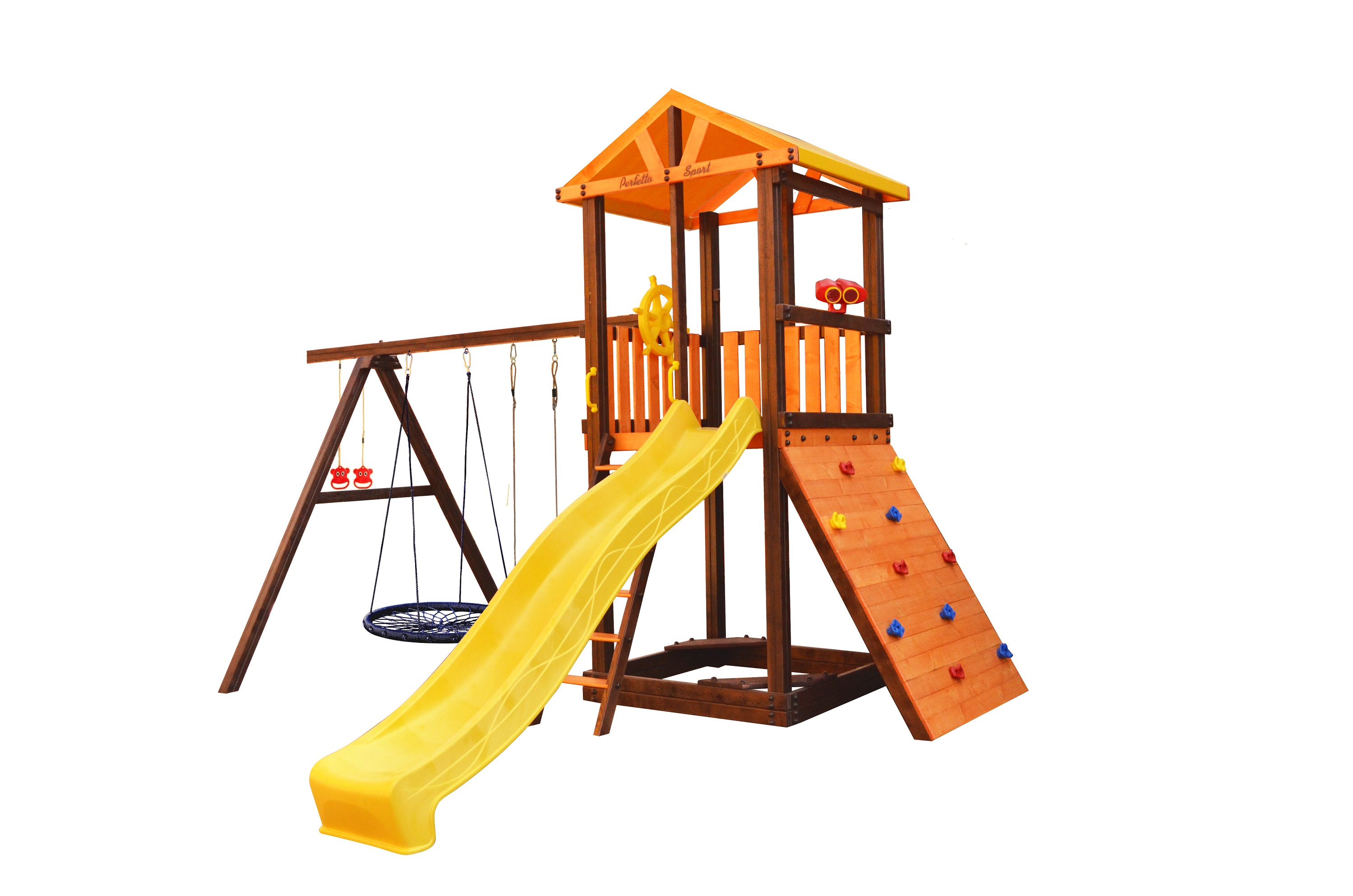 Игровой комплекс Perfetto sport «Pitigliano-5» + качели "Паутина"