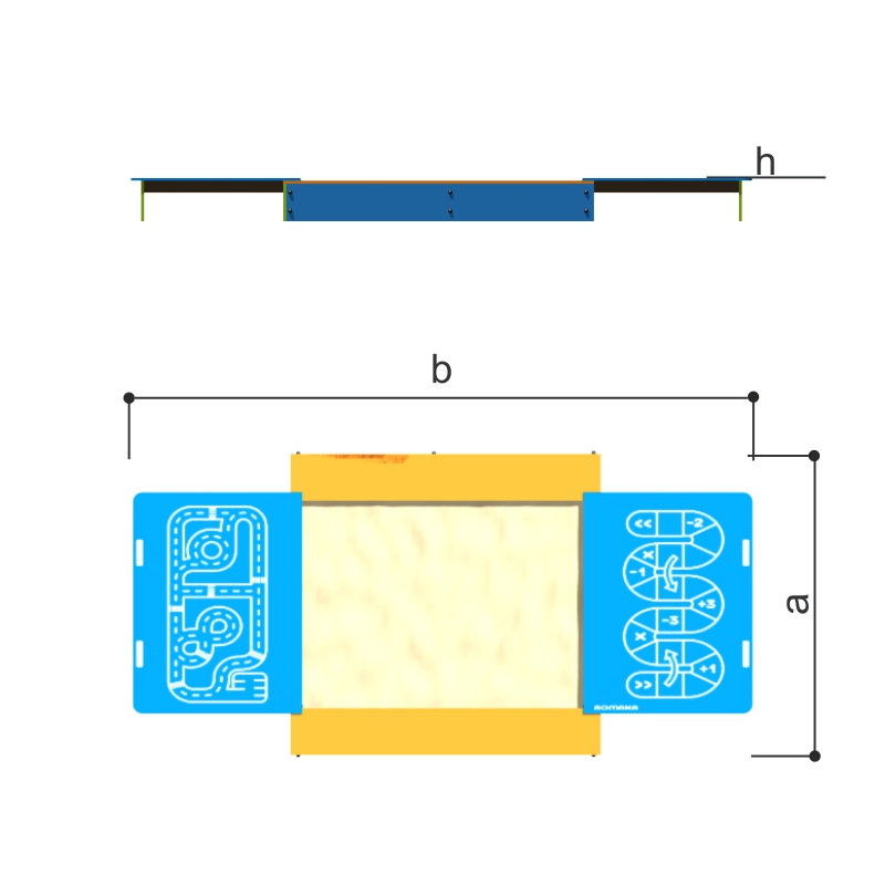 Песочница с раздвижными крышками + принты "дорога", "игра-ходилка" «Romana 109.35.00»