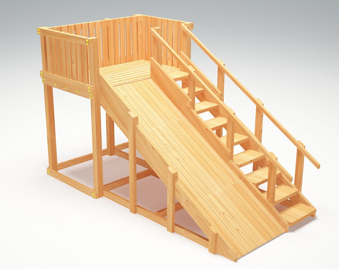 Зимняя горка ЗИМА WOOD-3 Савушка (скат 3 м)