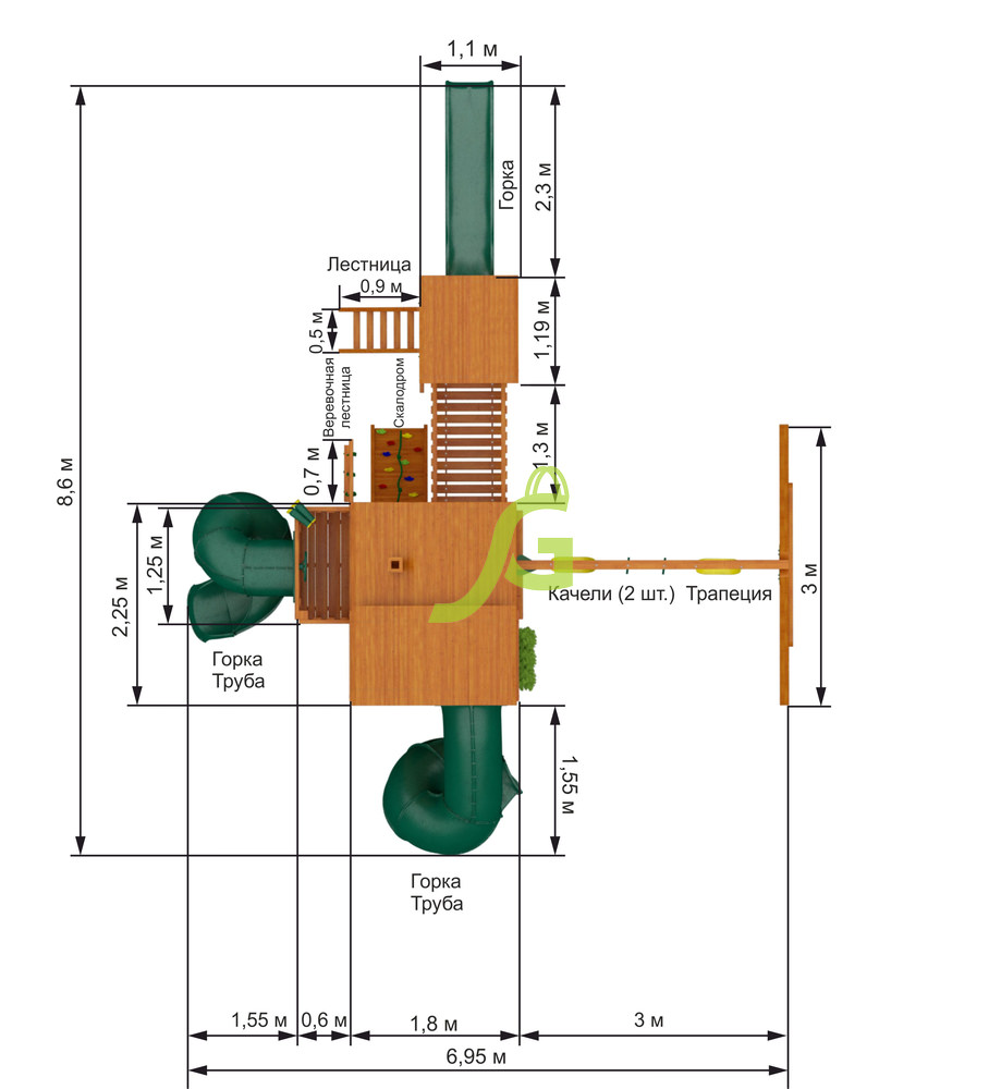 Детская площадка IgraGrad Великан 3 (Макси)