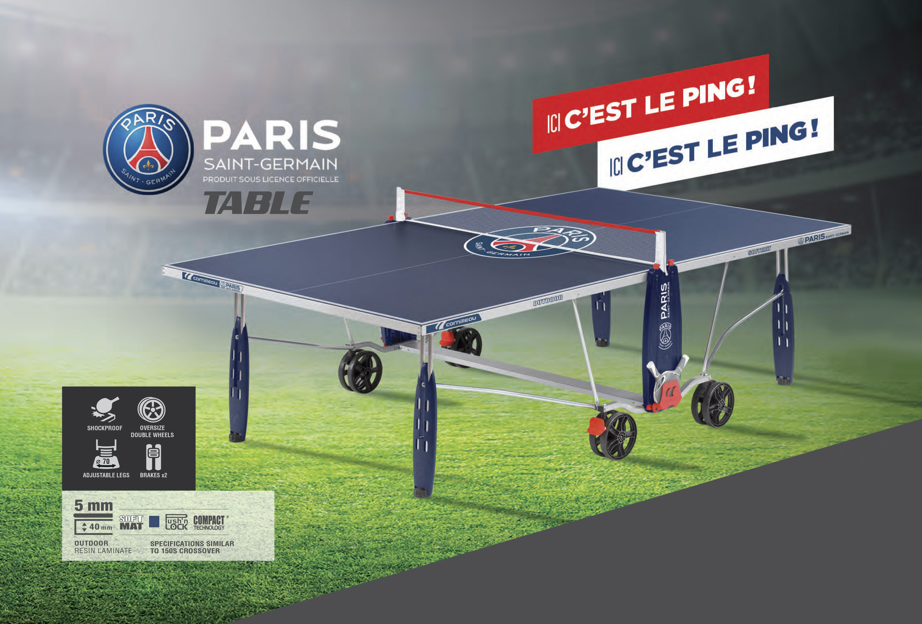 СТОЛ ВСЕПОГОДНЫЙ CORNILLEAU PSG CROSSOVER OUTDOOR (СИНИЙ)