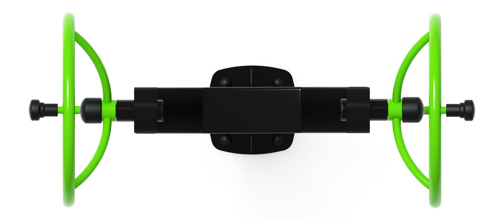 Тренажер уличный РУЛИ (2 руля положение сидя) зеленый СТ 106-12