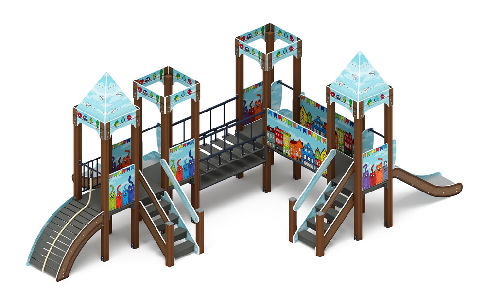 КОРОЛЕВСТВО (Коты) детский игровой комплекс ДИК 1.15.04-21 (H=900)