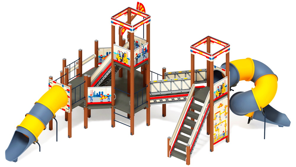 БУРОВАЯ детский игровой комплекс (горка-труба винтовая Н 2000, горка труба Н 1200) ДИК 2.28.01-01