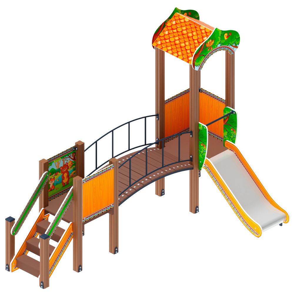 ПОЛЯНКА детский игровой комплекс ДИК 1.16.03-01 (H=750)