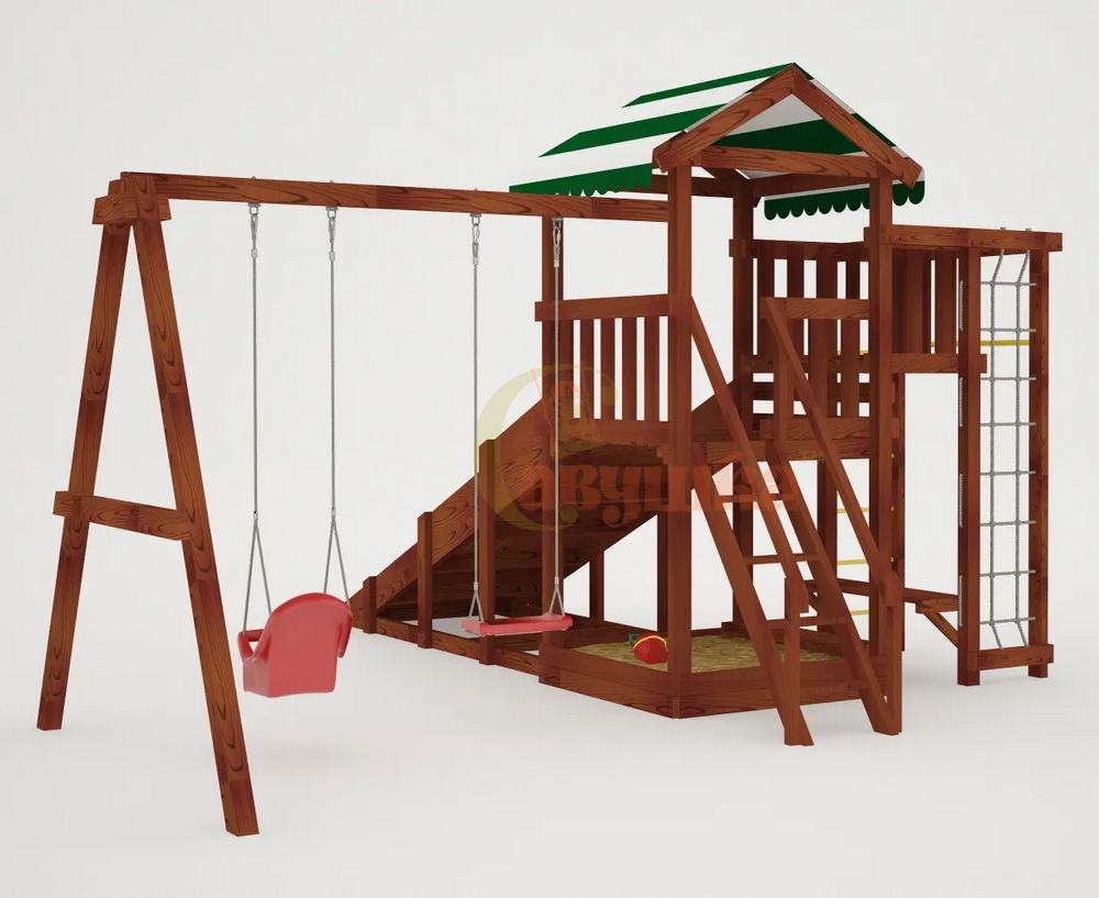 Детская площадка Савушка Мастер 3 (Махагон) 4 сезона