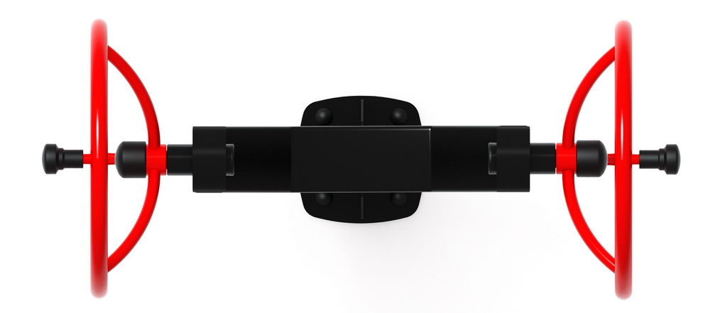 Тренажер уличный РУЛИ (2 руля положение сидя) красный СТ 106-11