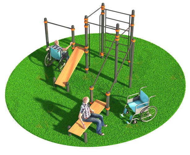 Спортивный комплекс, адаптированный для инвалидов-колясочников СВС-130-М