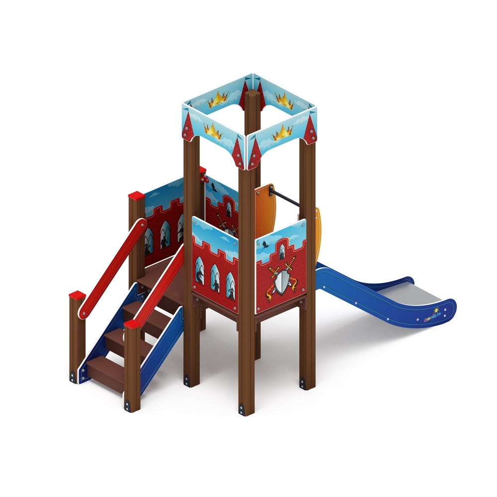 КОРОЛЕВСТВО (красное) детский игровой комплекс ДИК 1.15.01-03 (H=900)