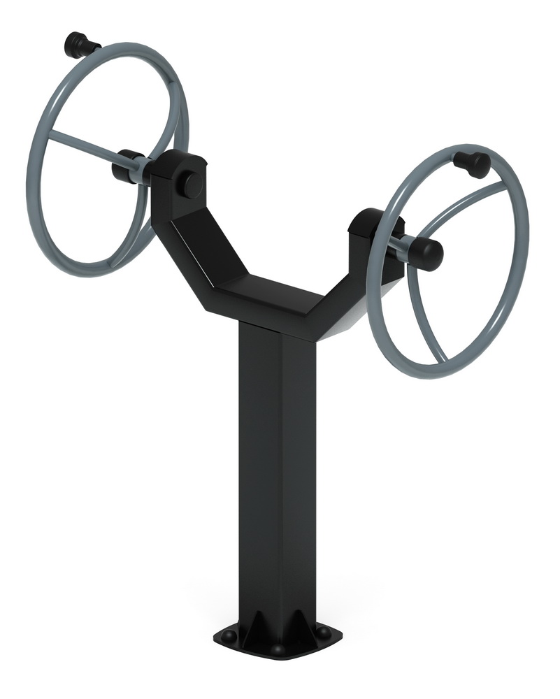 Тренажер уличный РУЛИ (2 руля положение сидя) серый СТ 106-13