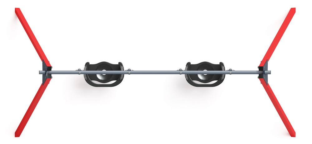 Качели М2 двойные металл ИО 12.М.01.01.03-01 (красный)