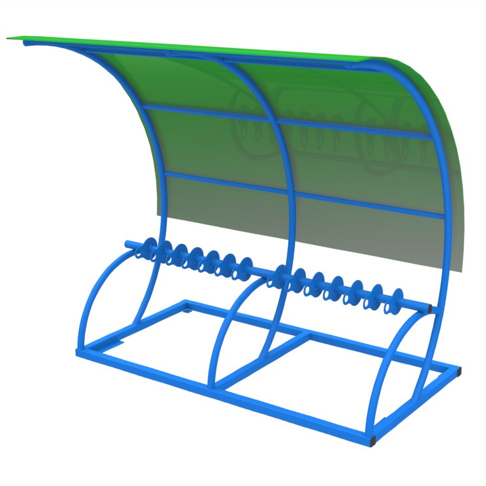 Парковка для самокатов Лотос с навесом на 14 мест
