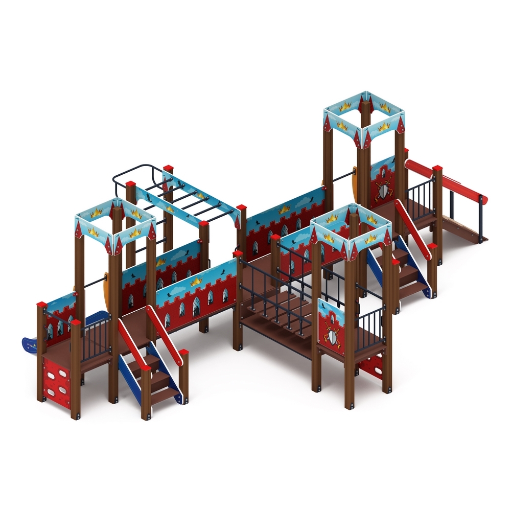 КОРОЛЕВСТВО (красное) детский игровой комплекс ДИК 1.15.05-03 (H=750)