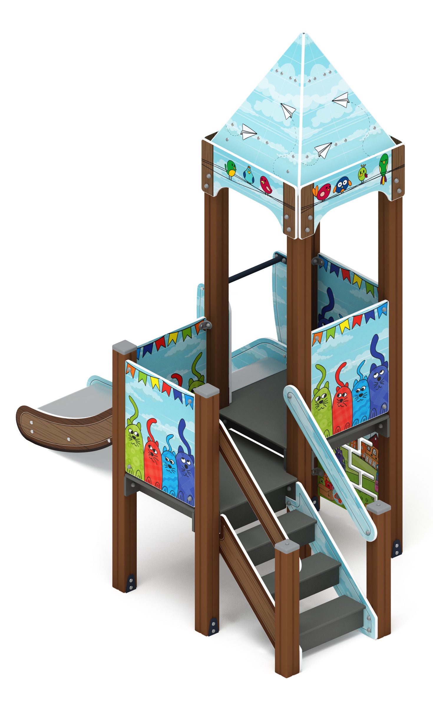 КОРОЛЕВСТВО (Коты) детский игровой комплекс ДИК 1.15.01-21 (H=900)