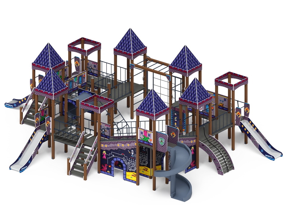 ЗАМОК детский игровой комплекс ДИК 2.18.12-03 (H=2000, H=1200, H=900)