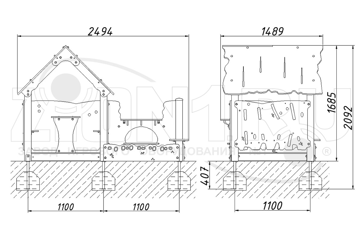 Домик игровой ZION Хижина с песочницей (ИМ113)