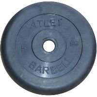 Диск обрезиненный d 31 мм черный 5 кг Atlet
