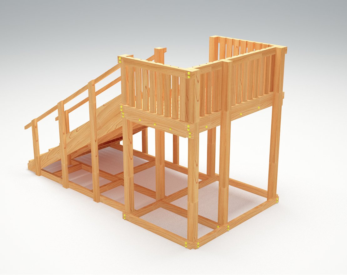 Зимняя горка ЗИМА WOOD-3 Савушка (скат 3 м)