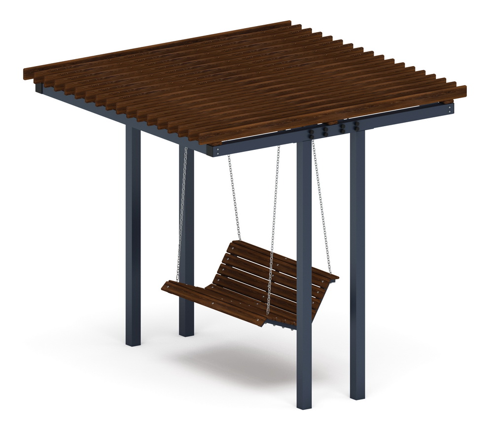 Пергола Тент с качелями (прямая) МФ 78.04.01-01 /без поликарбоната/