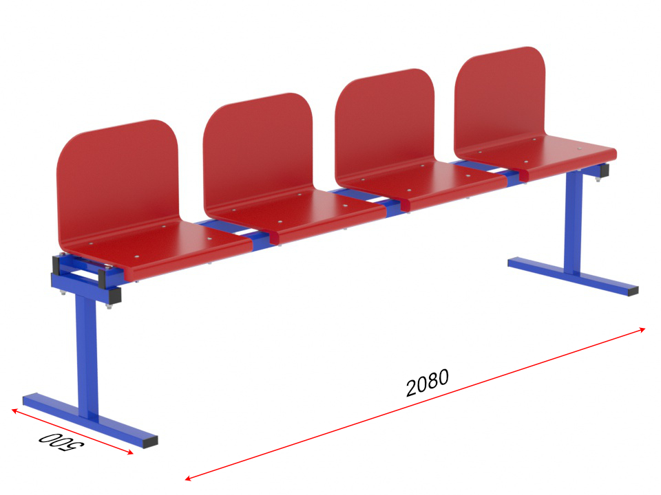 Трибуна однорядная на 4 места (20.017)