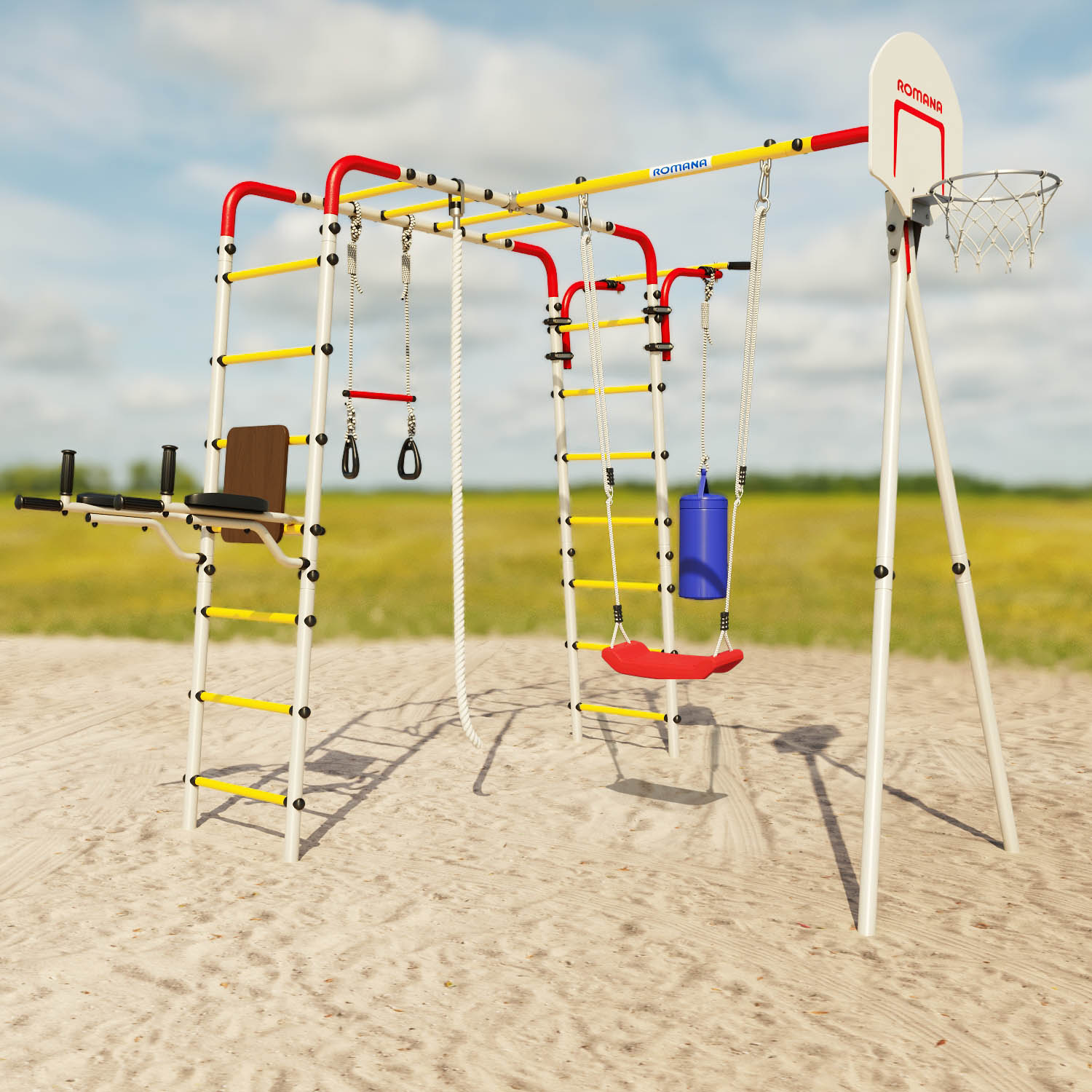 Детский спортивный комплекс для дачи FITNESS Romana 103.20.05 (пластиковые качели)