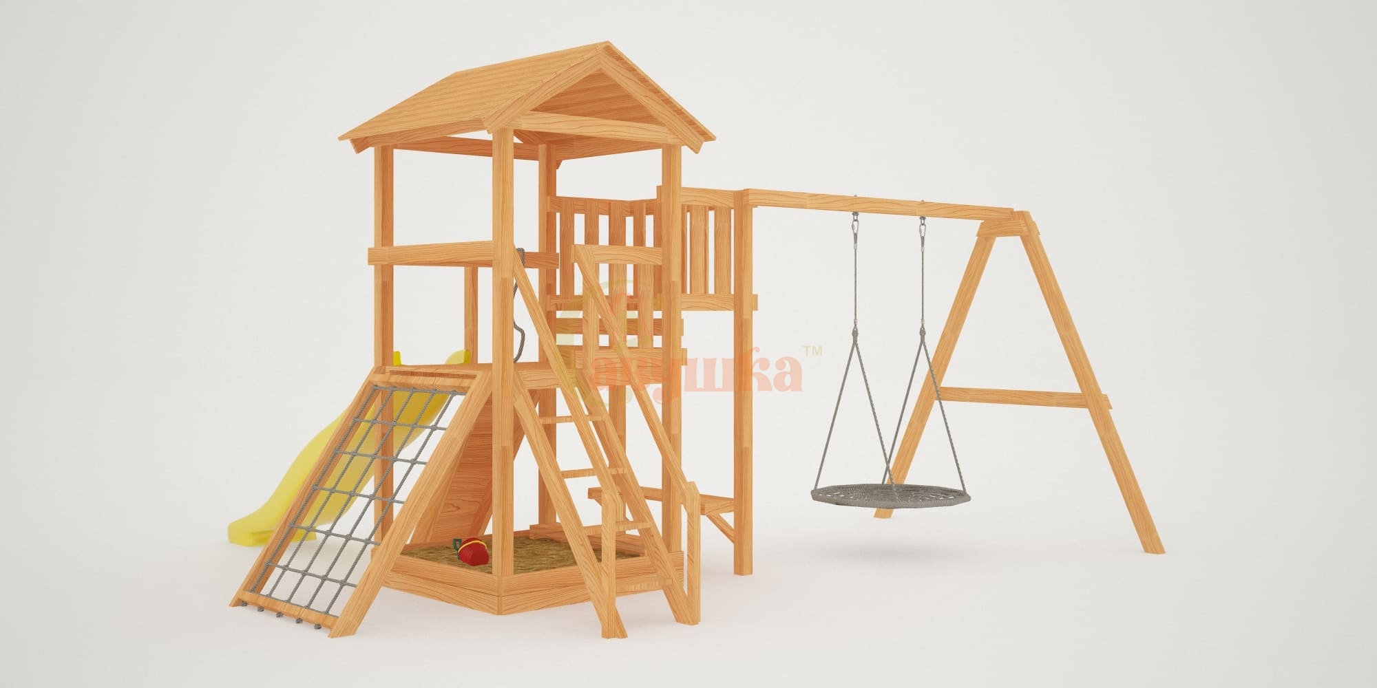 Детская площадка Савушка Мастер 2 с качелями Гнездо 1 метр