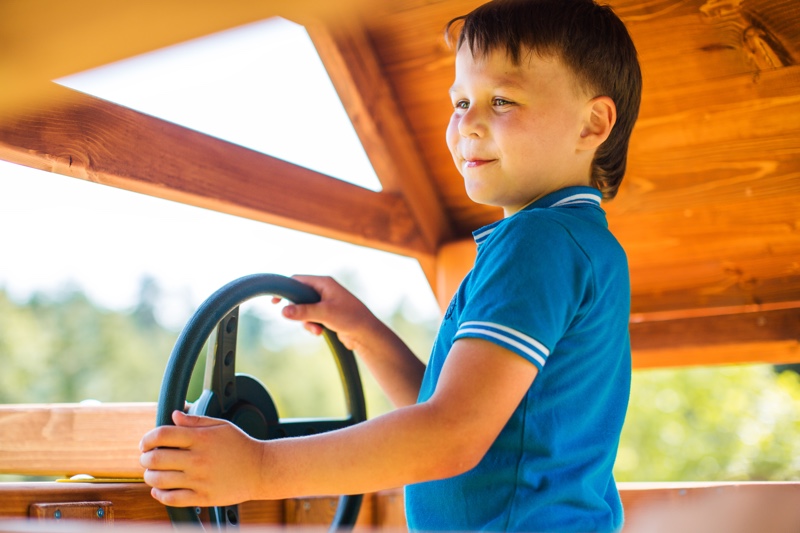 Детский деревянный игровой комплекс ПАНОРАМА с винтовой трубой