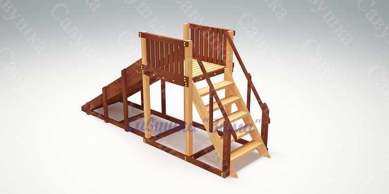 Зимняя деревянная игровая горка Савушка "Зима" - 2