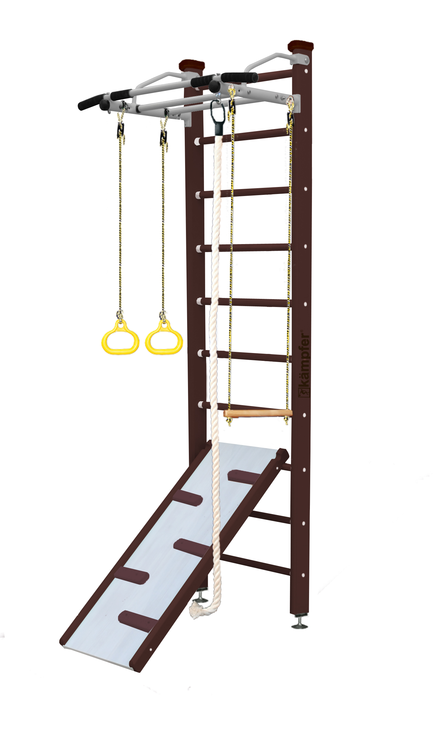 Шведская стенка Kampfer Ride Ceiling (№5 Шоколадный Стандарт белый антик турник)