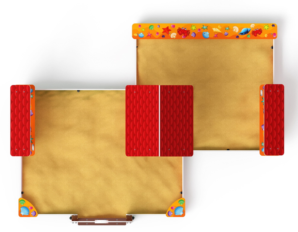 Песочный дворик двойной с навесом большой (Ракушки) ИО 6.01.03-01