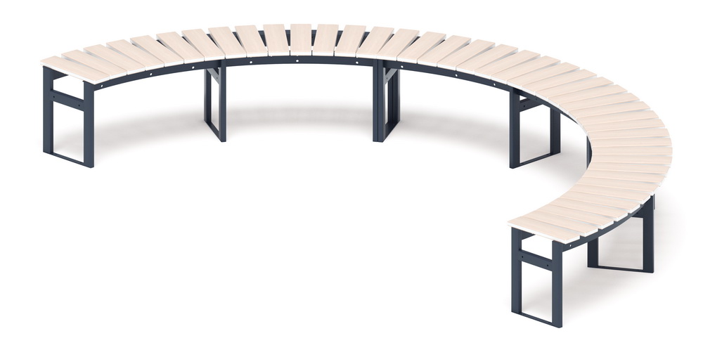 Модульная скамья радиальная (беленый дуб) МФ 42.01.24-01