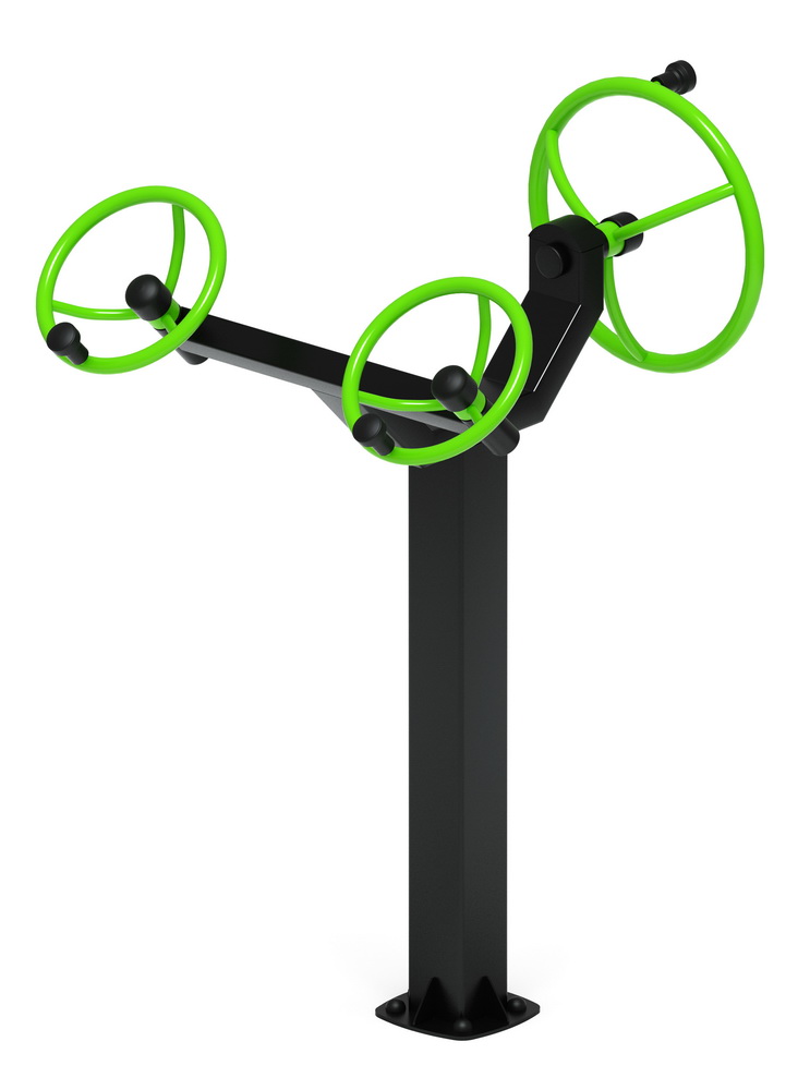 Тренажер уличный РУЛИ (3 руля положение стоя) зеленый СТ 103-12