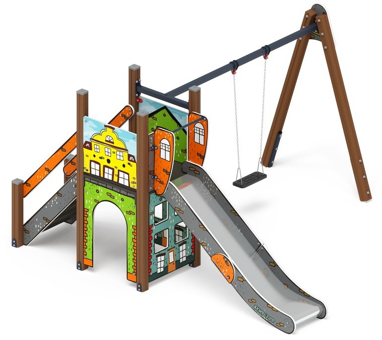 СЧАСТЛИВОЕ ДЕТСТВО (Город) детский игровой комплекс ДИК 2.01.01-01 (Н=1200)