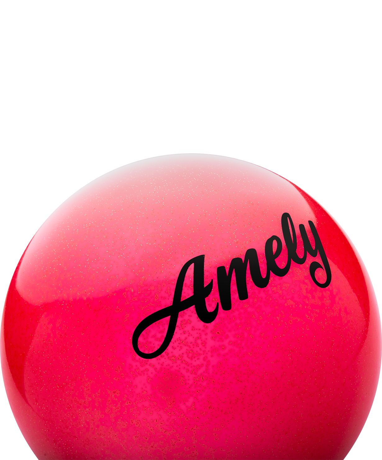 Мяч для художественной гимнастики AGB-102, 19 см, красный, с блестками