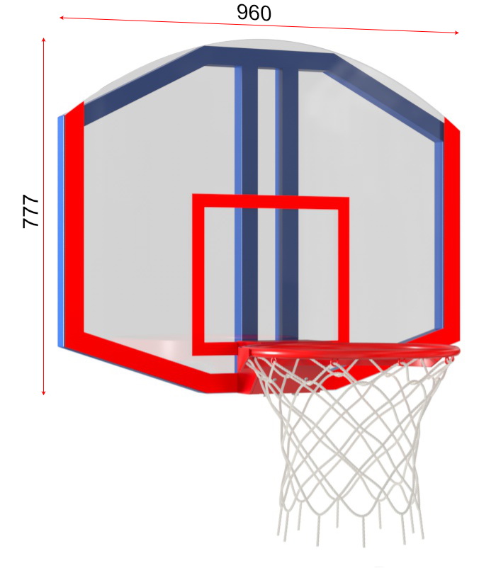Стритбольный щит из оргстекла с кольцом (на выбор)