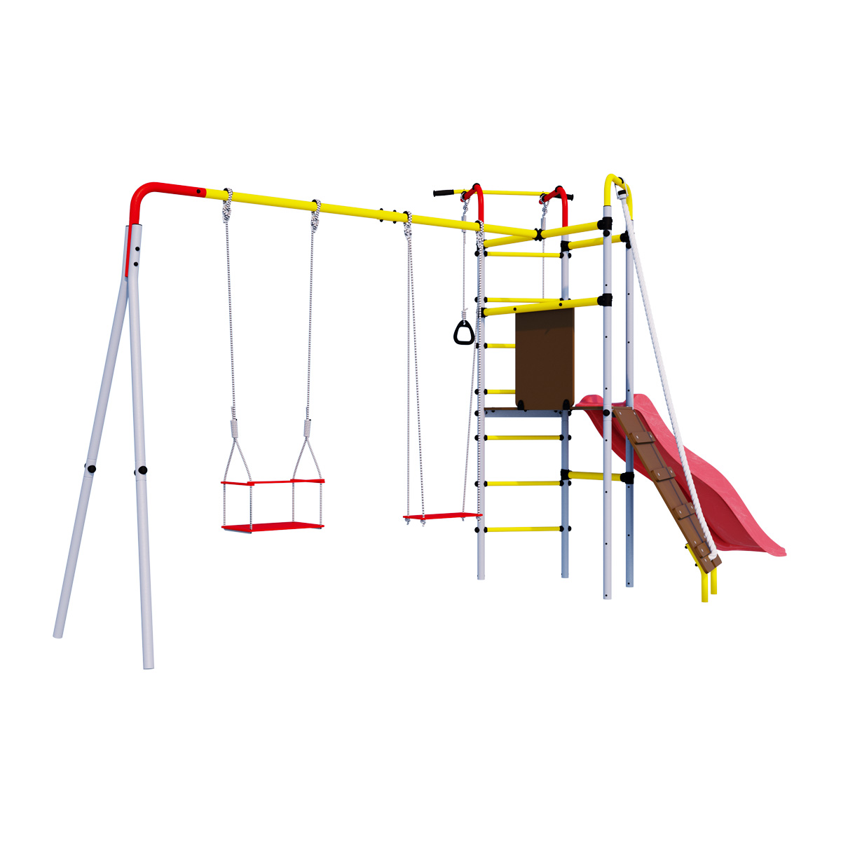 Детский спортивный комплекс для дачи Romana R.103.09.04 + 1.D-26.00 + ДСК-ВО 91.07.11 Островок Плюс (фанерные качели)