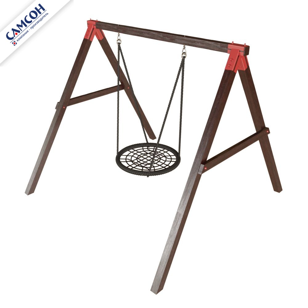 Уличные деревянные качели КОНГО ЛЮКС Самсон (покрытие лак: сосна, венге)