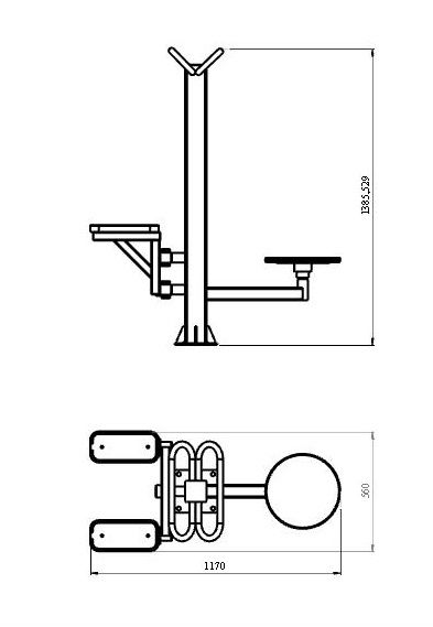 Уличный тренажер Твистер стоя + Степ Air Gym YT56