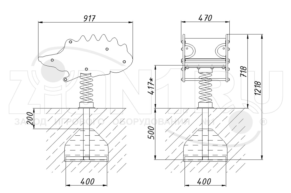 Качалка на пружине ZION Крокодил У1 (КЧ082)